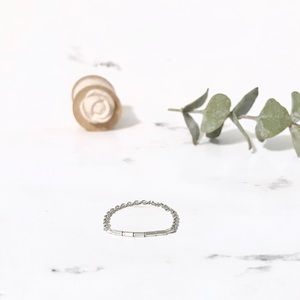 delicate sterling silver bar chain stacking ring